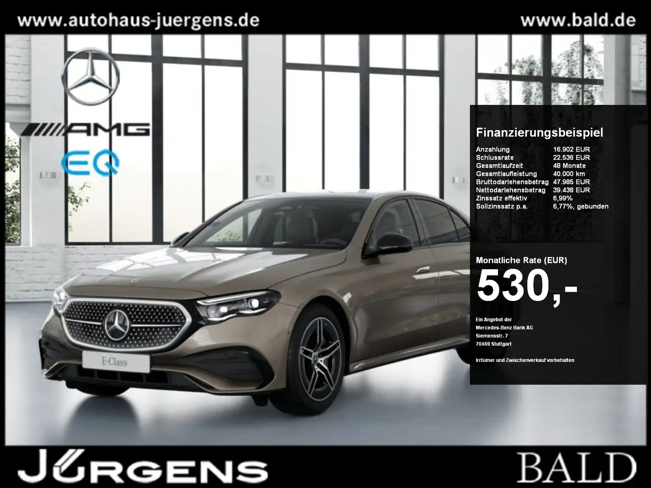 Mercedes-Benz E 300 e AMG Prem+Pano+Servo+19 Zoll+Kam+Digi — photo 1 of 10