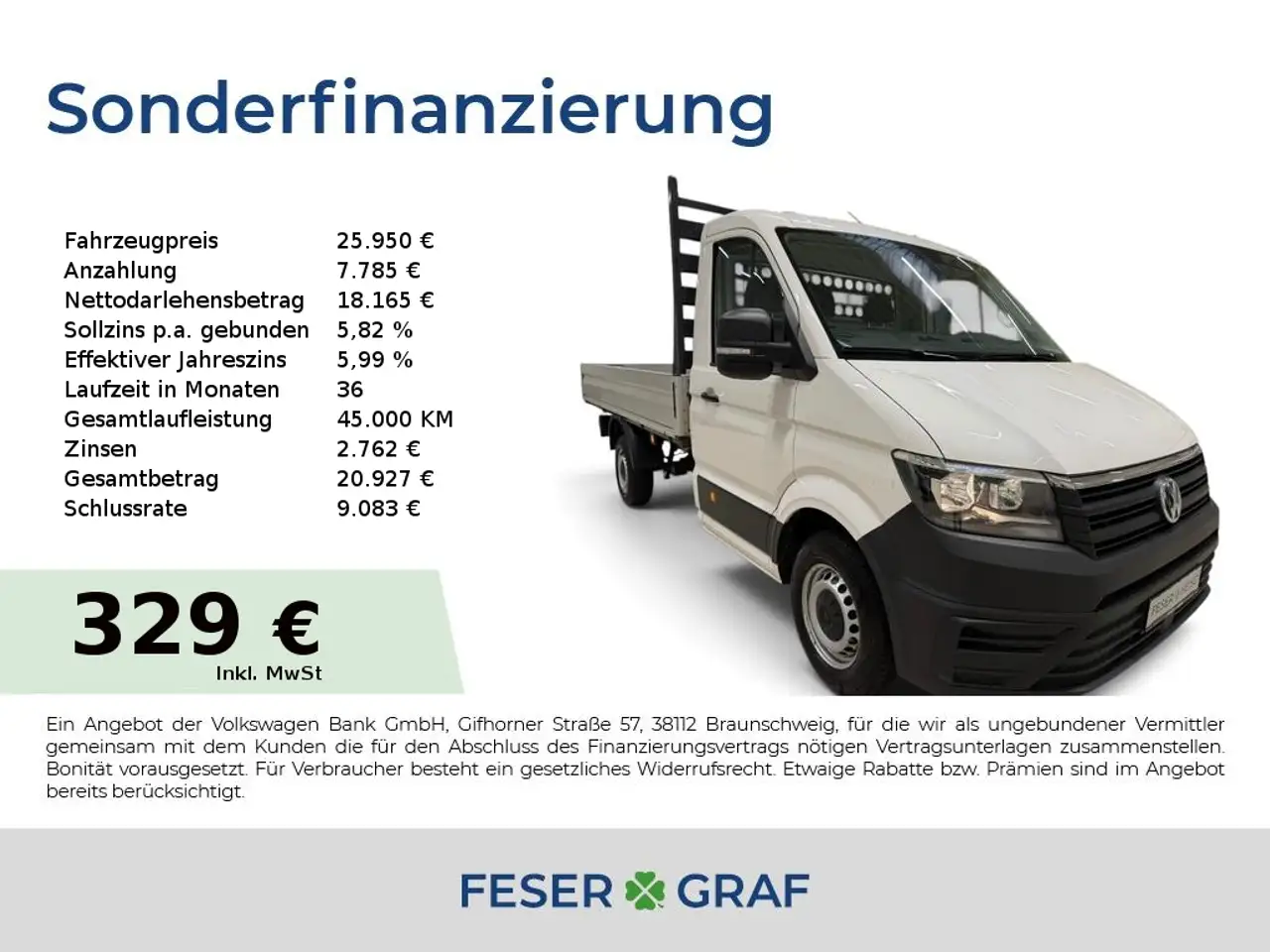 Volkswagen Crafter 35 2.0 TDI Pritsche/AHK/App-Connect — photo 1 of 22