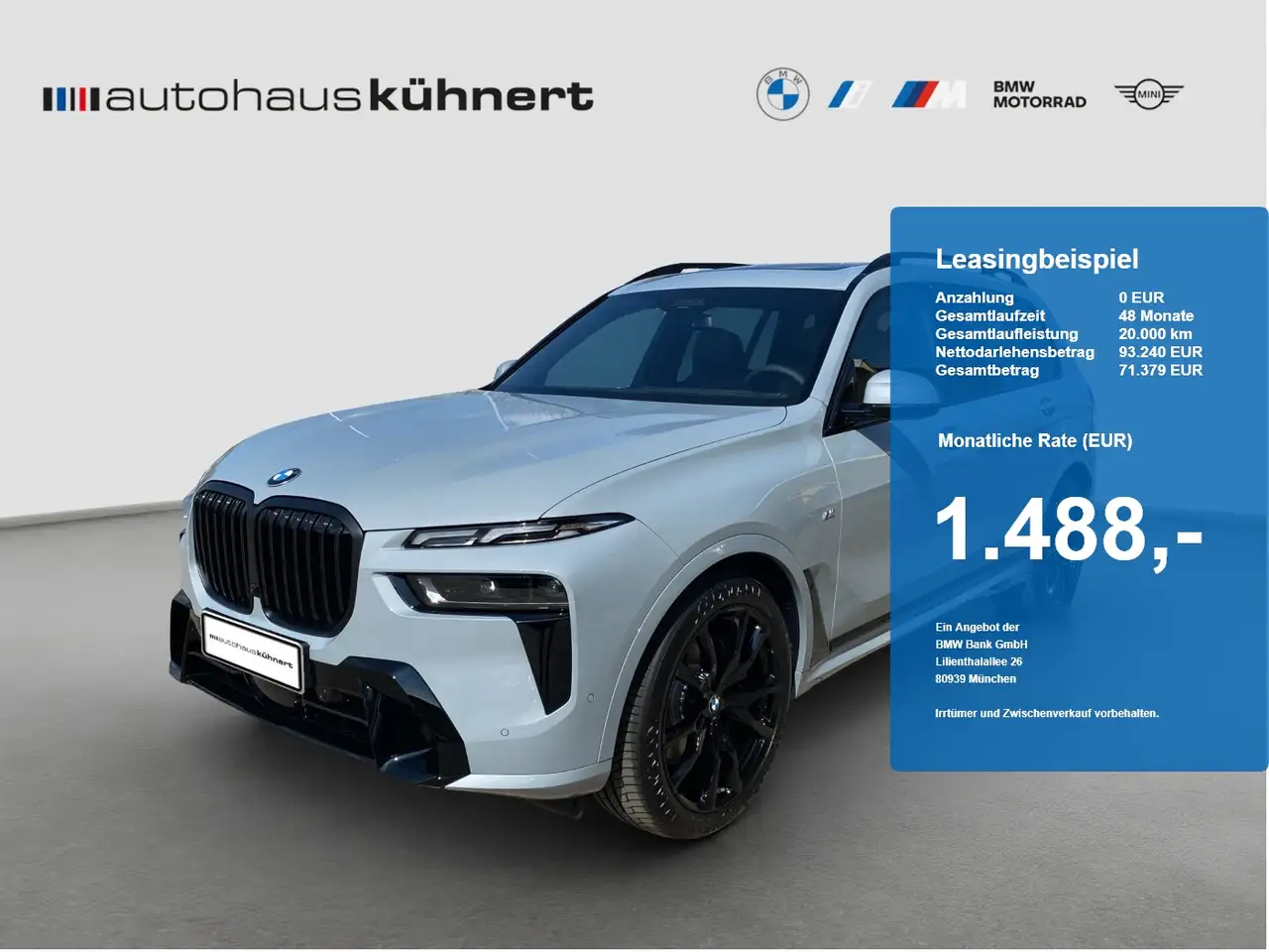 BMW X7 xDr. 40d UPE 138.690€ ///M Sport Pro Sky Lounge St — photo 1 of 20