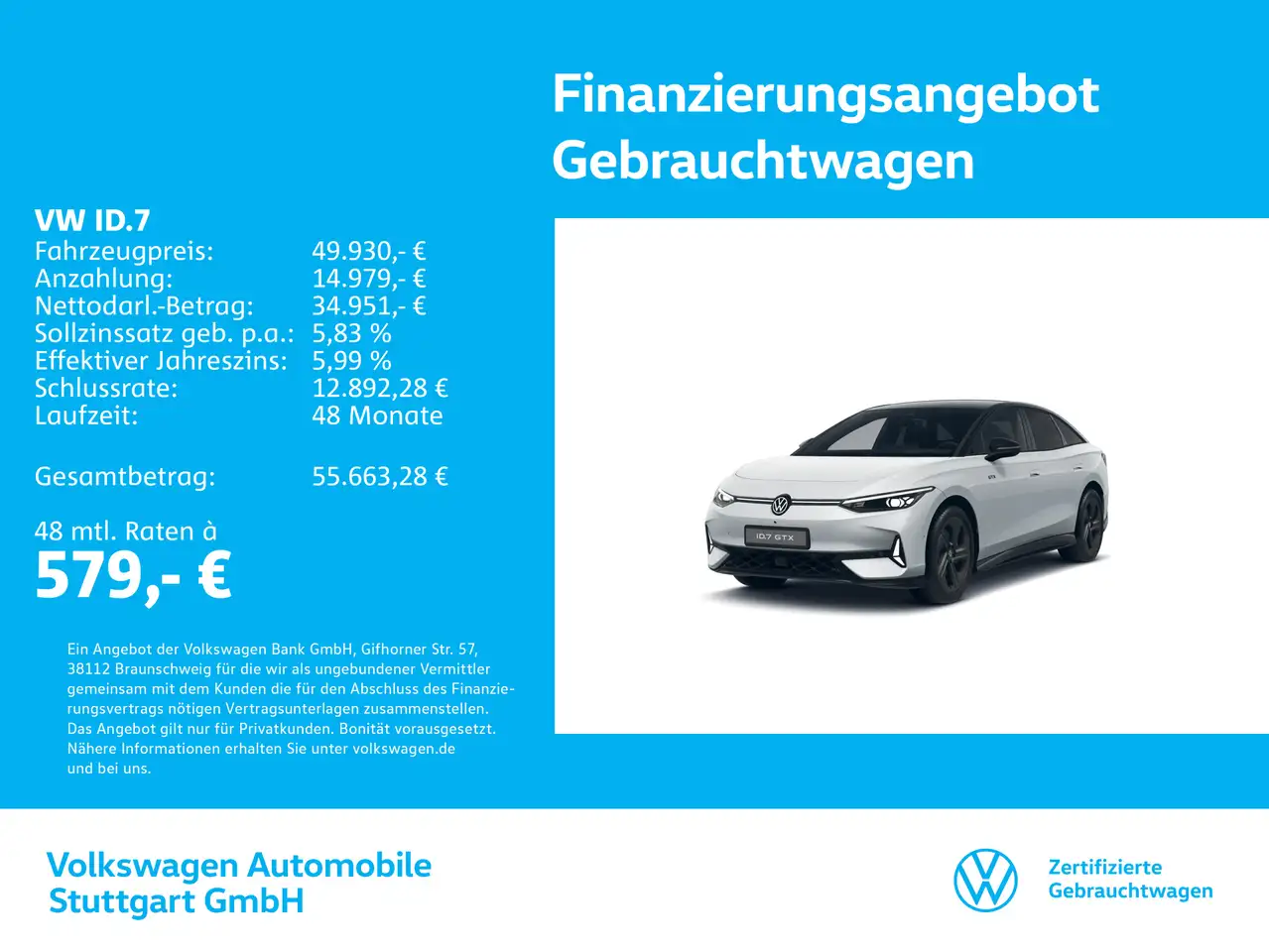 Volkswagen ID.7 GTX Kamera Navi AHK LED ACC SHZ — photo 1 of 10