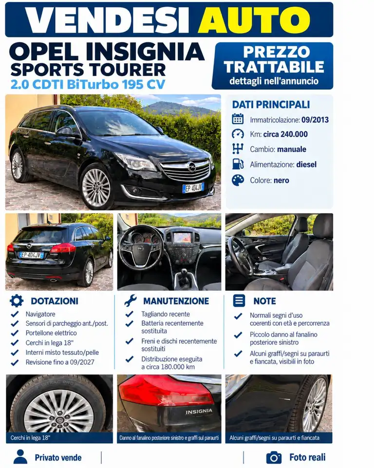 Opel Insignia Insignia I 2008 Sports Tourer Sports Tourer 2.0 cdti biturbo Cosmo s — photo 1 of 15