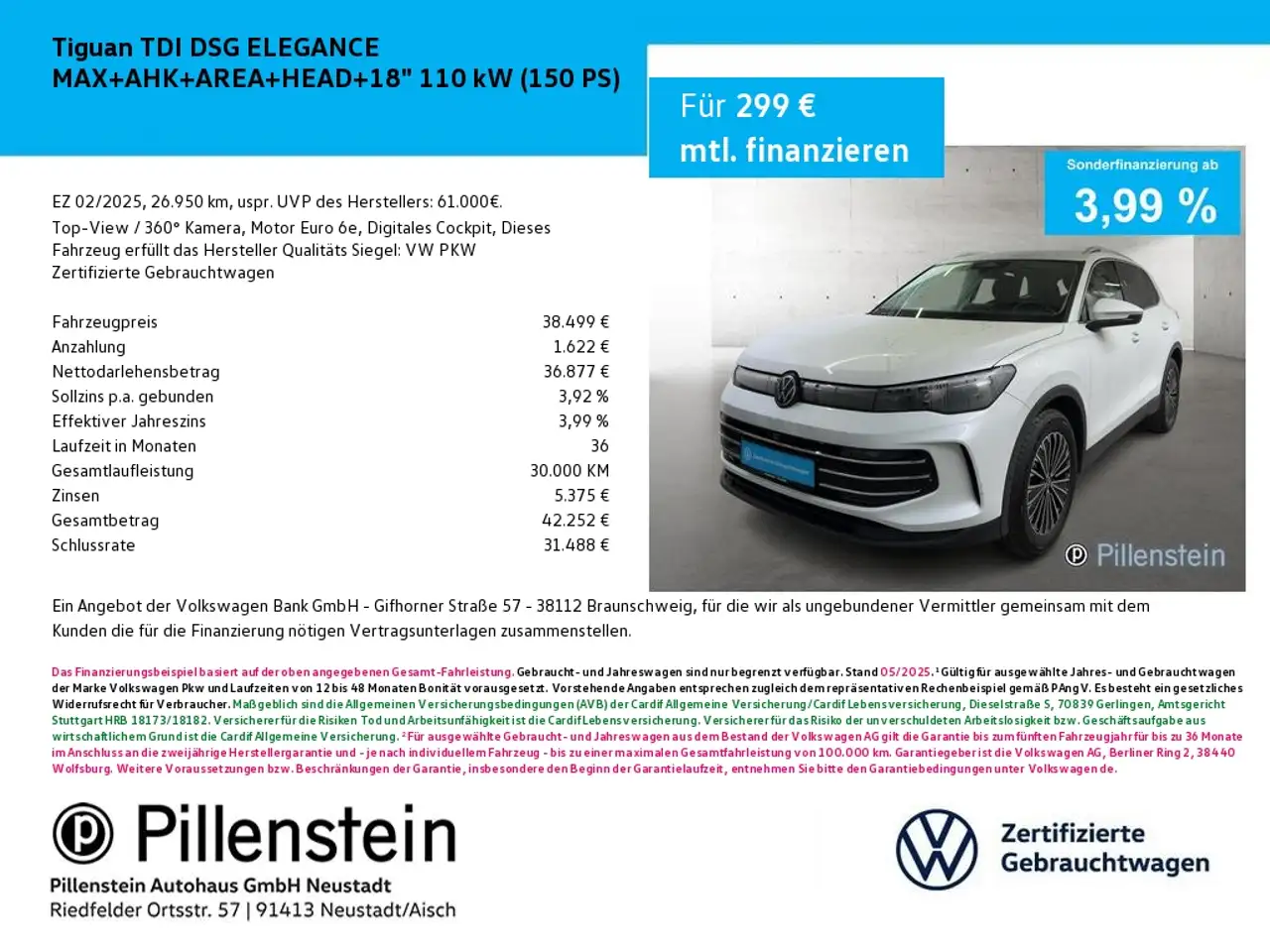 Volkswagen Tiguan TDI DSG ELEGANCE MAX+AHK+AREA+HEAD+18" — photo 1 of 20