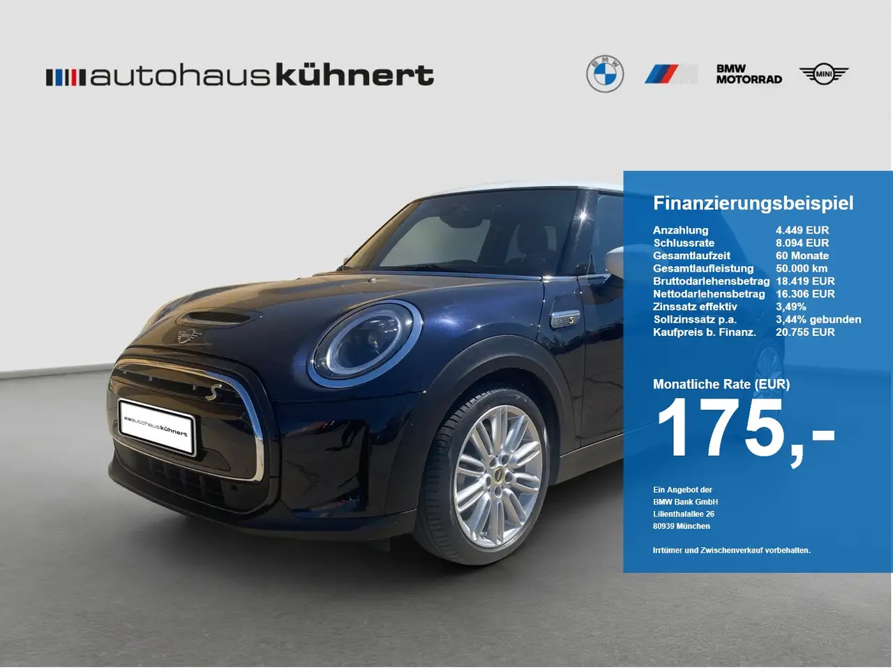 MINI Cooper SE 3-Türer AC-Laden Prof. SpurAss Navi RFK Sportsitz — photo 1 of 15