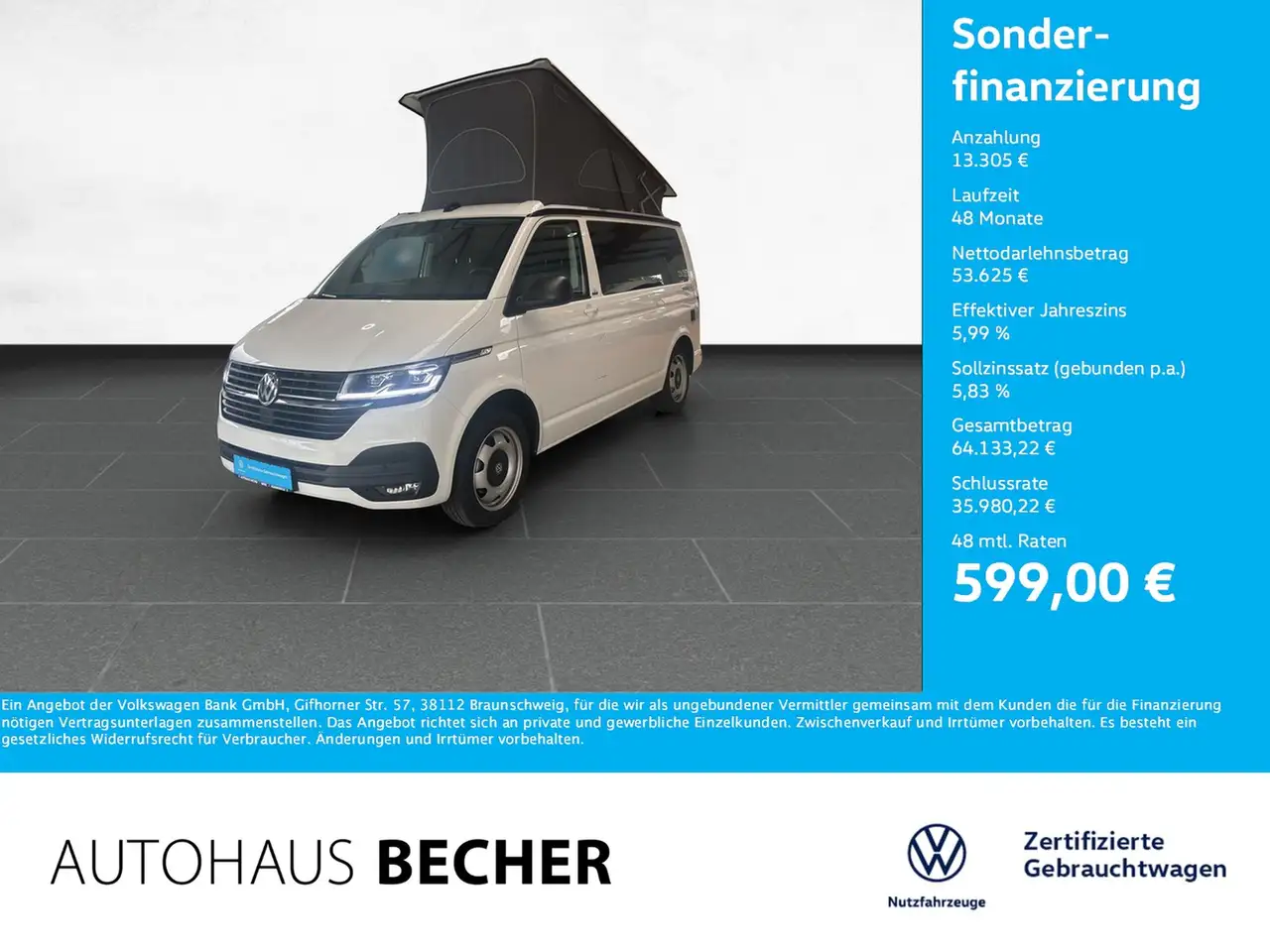 Volkswagen T6 California 6.1 2.0 TDI DSG /Navi/Rückfahrkam — photo 1 of 15