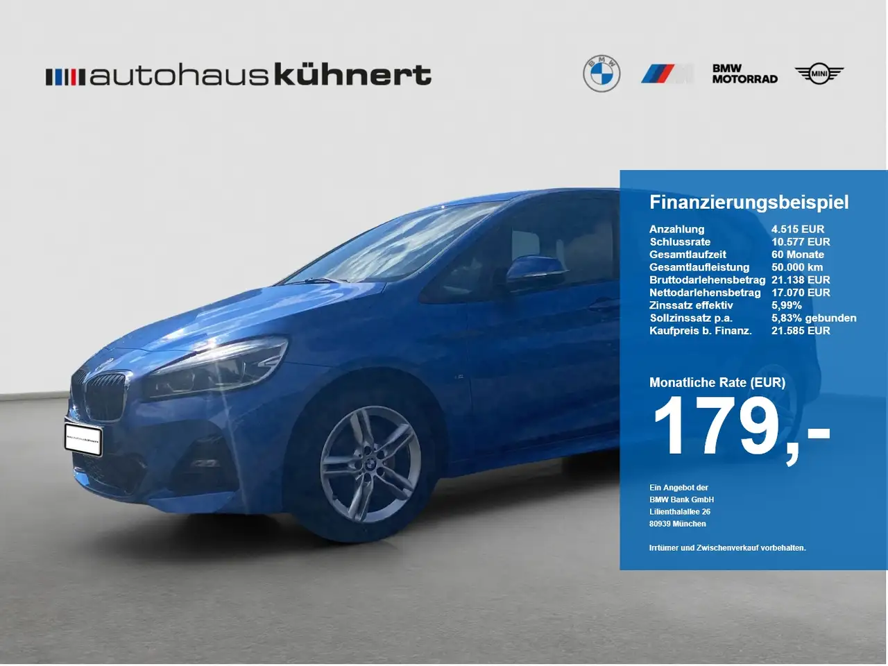 BMW 220 220i Active Tourer ///M-Sport LED SpurAss AHK — photo 1 of 15