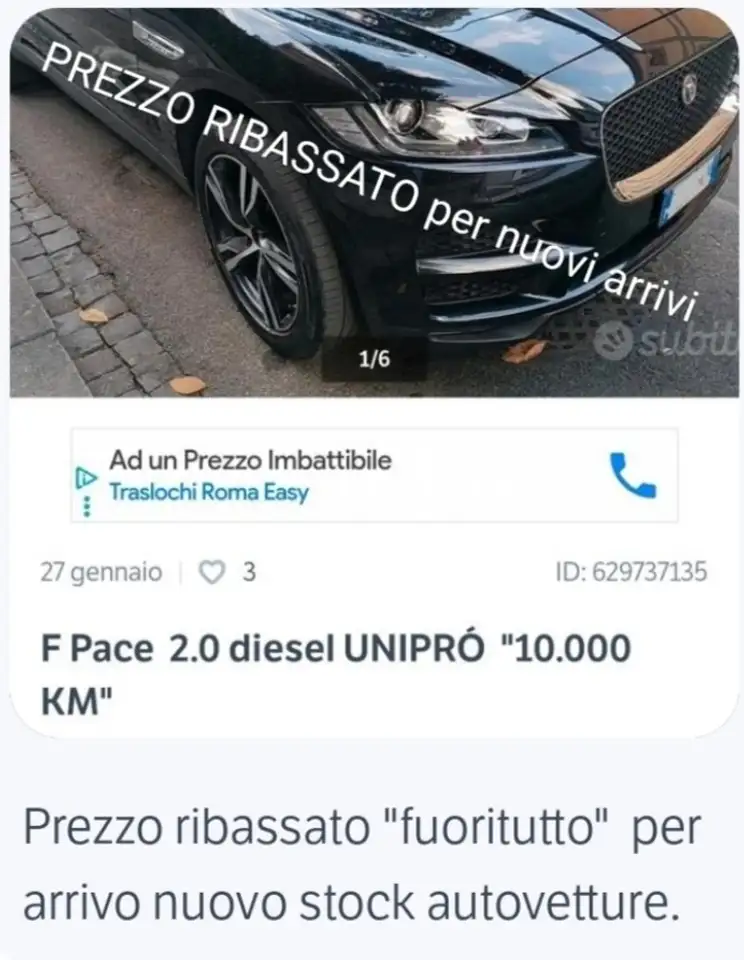 Jaguar F-Pace 2.0d Portfolio 180cv UNIPRÓ -10.000km. Roma — photo 1 of 10