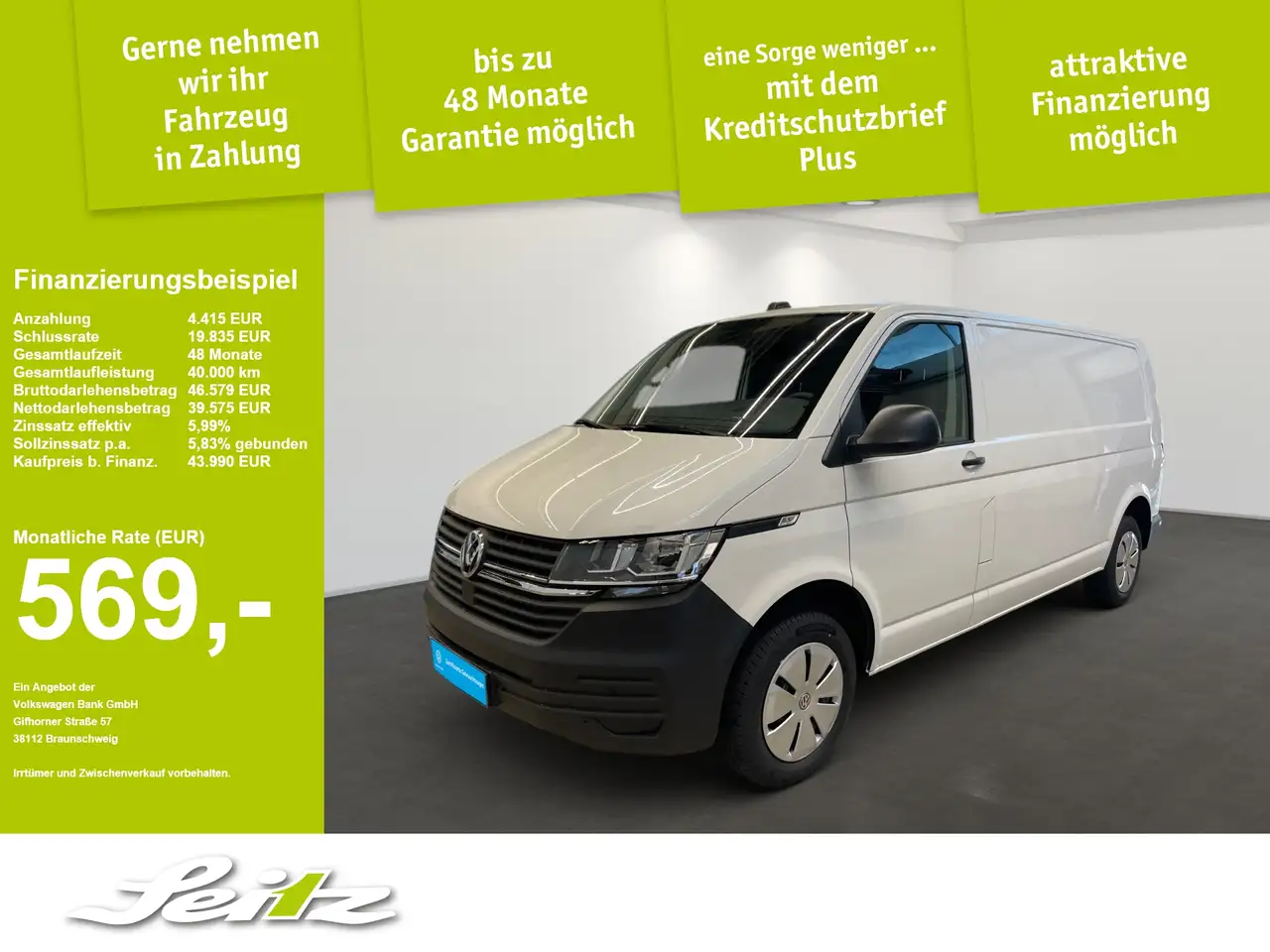 Volkswagen T6 Transporter Kasten 2.0 TDI KR *TEMPOMAT*KAMERA* — photo 1 of 19