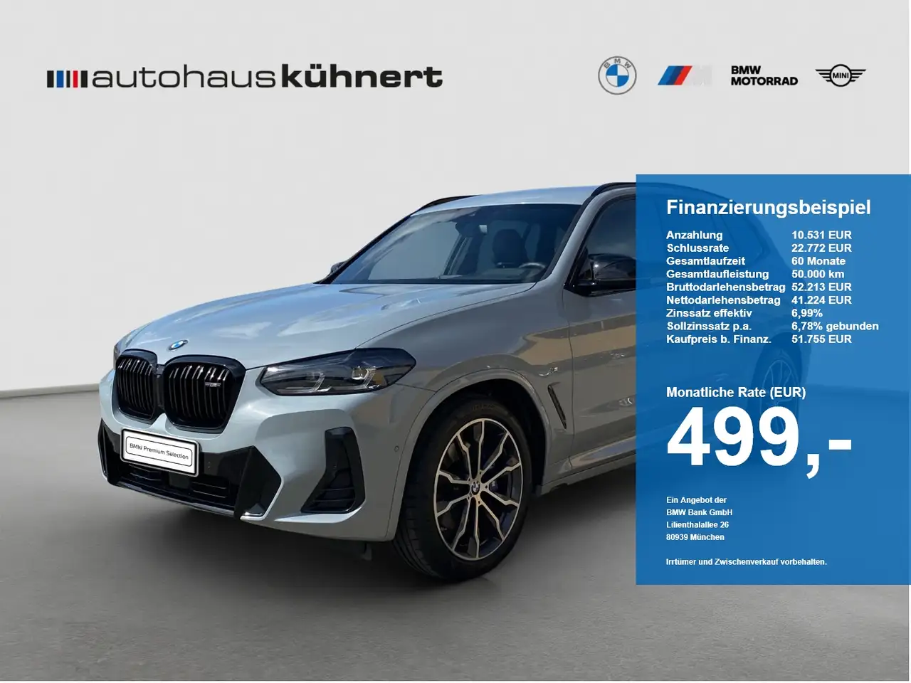BMW X3 M d ACC DrvAss AHK HiFi Rfk Shadow ad. M-Fw. — photo 1 of 15