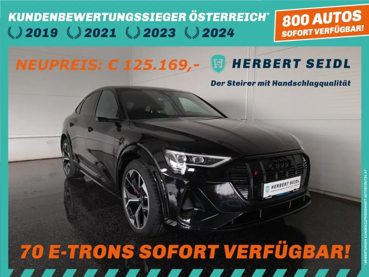 Audi e-tron "S" SB QUATTRO 95 S-LINE BLACK *NP: € 125.169,- / LEDER MIT SITZBELÜFTUNG / MATRIX-LED / NACHTSICHTASSIST / HEAD- — photo 1 of 24
