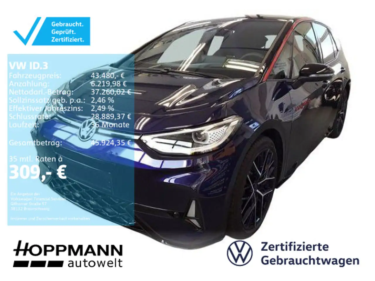 Volkswagen ID.3 GTX Performance Fire & Ice HuD Pano Kamera — photo 1 of 5