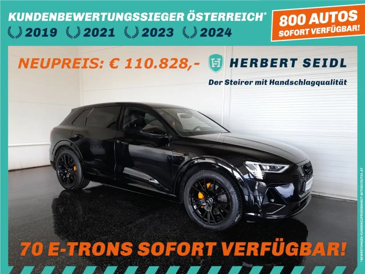 Audi e-tron 95 kWh quattro S-LINE BLACK EDITION *NP: 110.828,- / LEDER MIT MEMORY / MATRIX-LED / 21 ZOLL / HEAD-UP* — photo 1 of 24