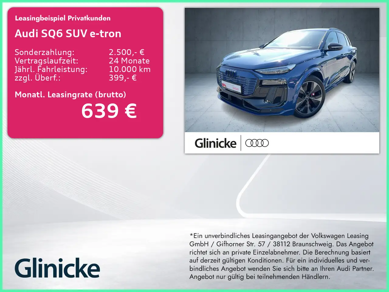 Audi Sonstige SQ6 SUV e-tron AHK/W-Pumpe/Luft/OLED/B&O/LHZ/21"/A — photo 1 of 20