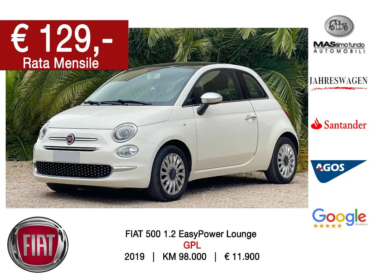 Fiat 500 1.2 EasyPower Lounge — photo 1 of 4