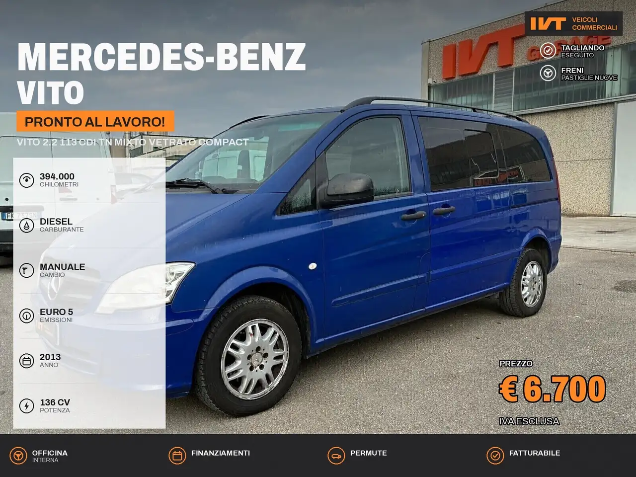 Mercedes-Benz Vito Vito 2.2 113 CDI TN Mixto Vetrato Compact — photo 1 of 12