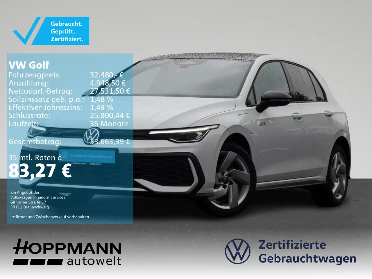 Volkswagen Golf GTE 1.5 TSI GTE NAVI HuD ACC 247¿ o. An. — photo 1 of 17