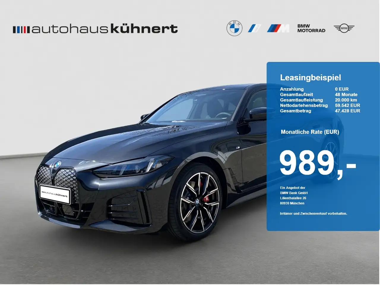 BMW i4 xDrive40 Gran Coupé M-Sport UPE 87.960 EUR — photo 1 of 20