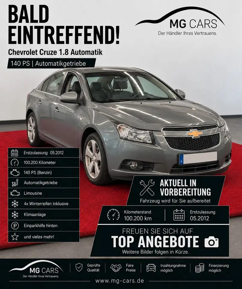 Chevrolet Cruze 1.8~Automatik~Klima~100TKM~8-Fach~TÜV Neu! — photo 1 of 1