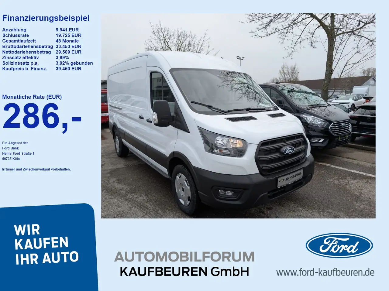 Ford Transit Kasten 350 L3 Trend AHK*SHZ*PDC*CAM*SYNC4 — photo 1 of 29