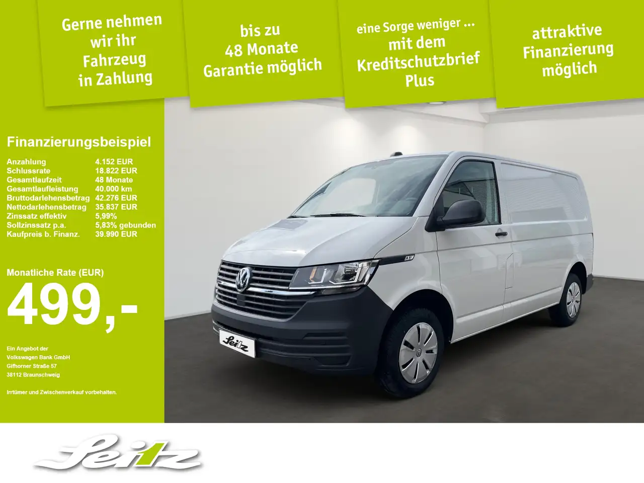 Volkswagen T6 Transporter Kasten 2.0 TDI KR *PDC*START/STOPP* — photo 1 of 16