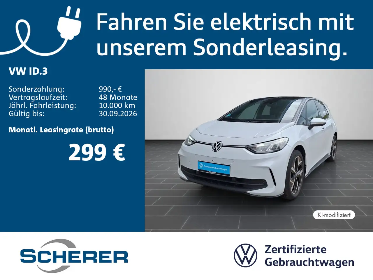 Volkswagen ID.3 PRO ELECTRIC SOH 91% LED NAVI AHK AREA VIEW — photo 1 of 23