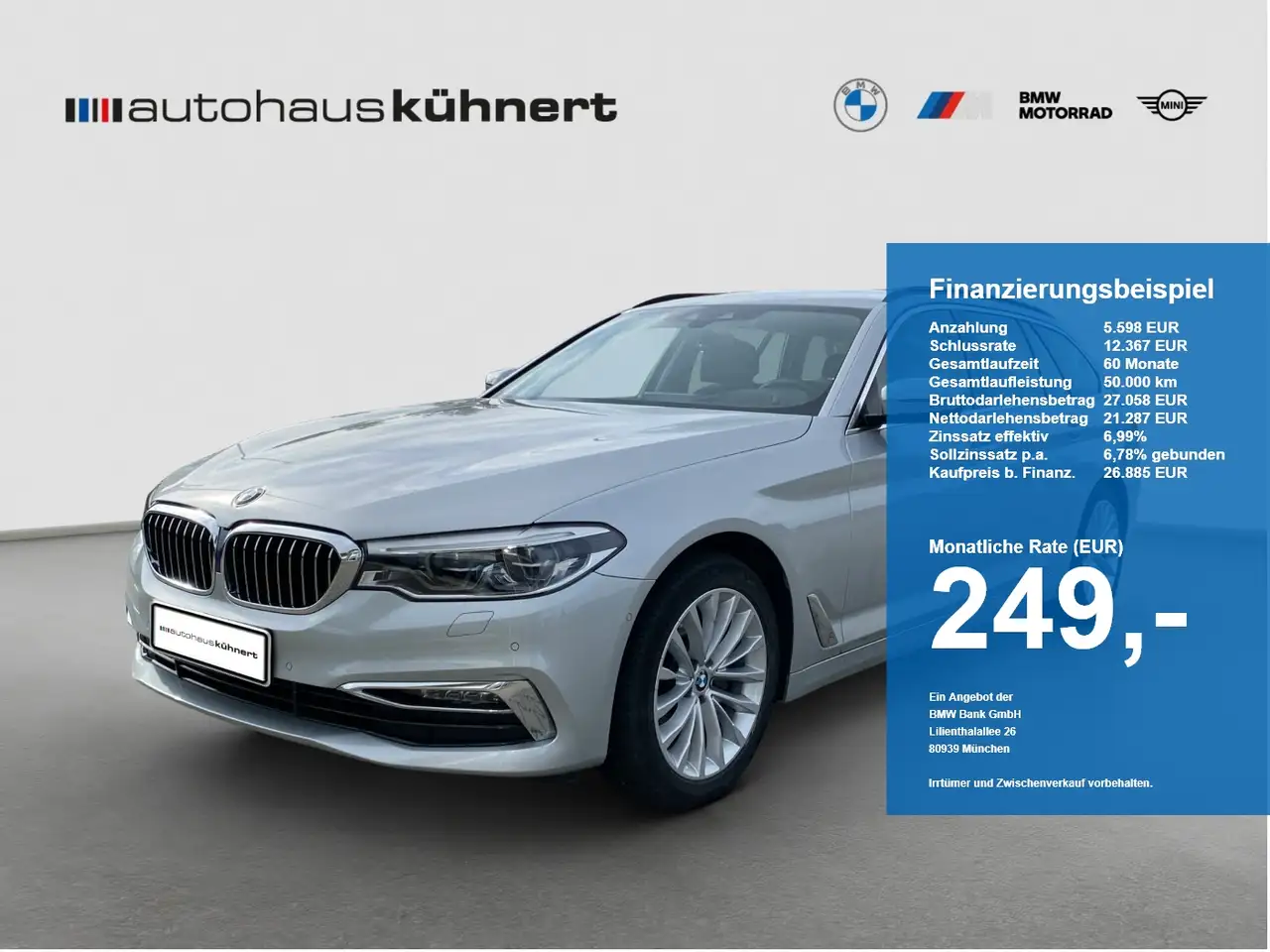 BMW 520 d xDrive Touring LuxuryLine LED DrvAss HUD RFK — photo 1 of 20