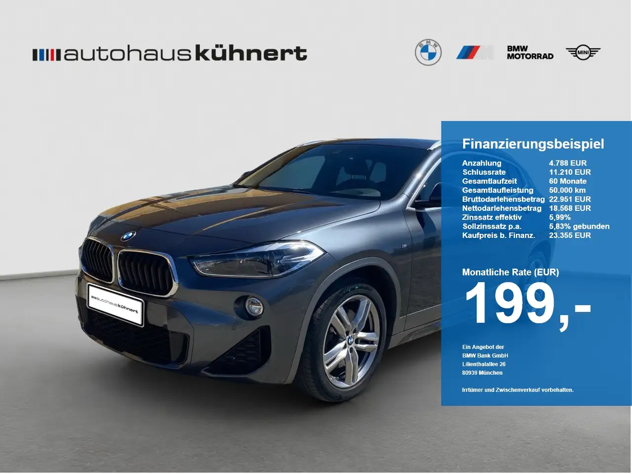 BMW X2 xDrive 20d //M-Sport X LED Pano AHK RFK HUD Hifi — photo 1 of 19