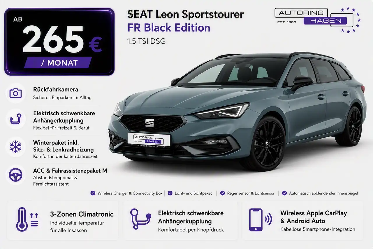 SEAT Leon FR Black Edition DSG ST Kombi AHK | ACC | Traum-Au — photo 1 of 14