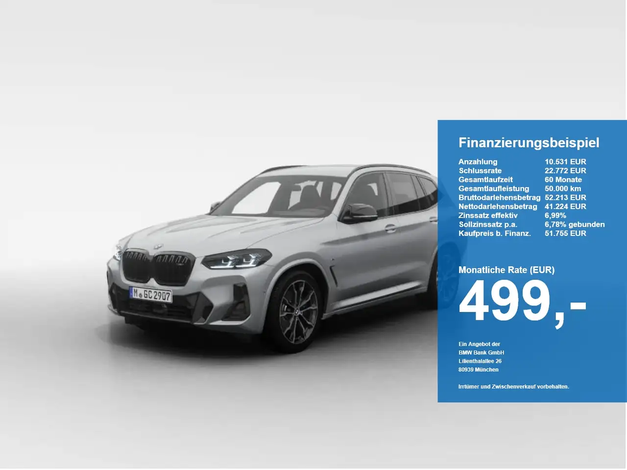 BMW X3 M d ACC DrvAss AHK HiFi Rfk Shadow ad. M-Fw. — photo 1 of 9