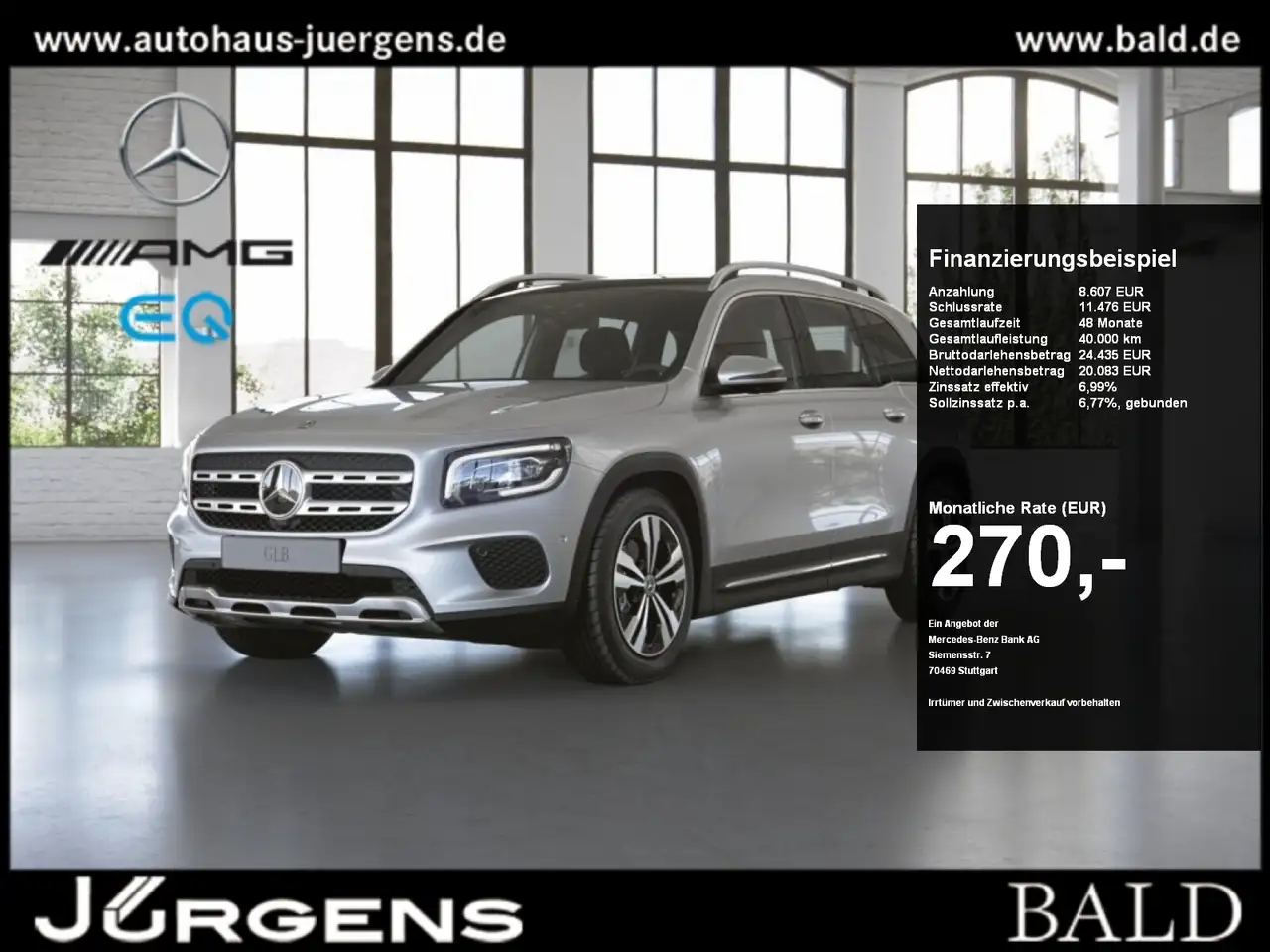 Mercedes-Benz GLB 200 Progressive/LED/360/Pano/Totw/EASY-P/18" — photo 1 of 10