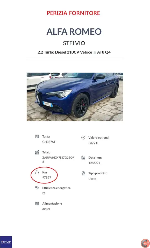 2021 Alfa Romeo Stelvio 2.2Turbo 210cv AT8 Q4 VeloceTì Navi Xeno Cerchi20”, photograph 12