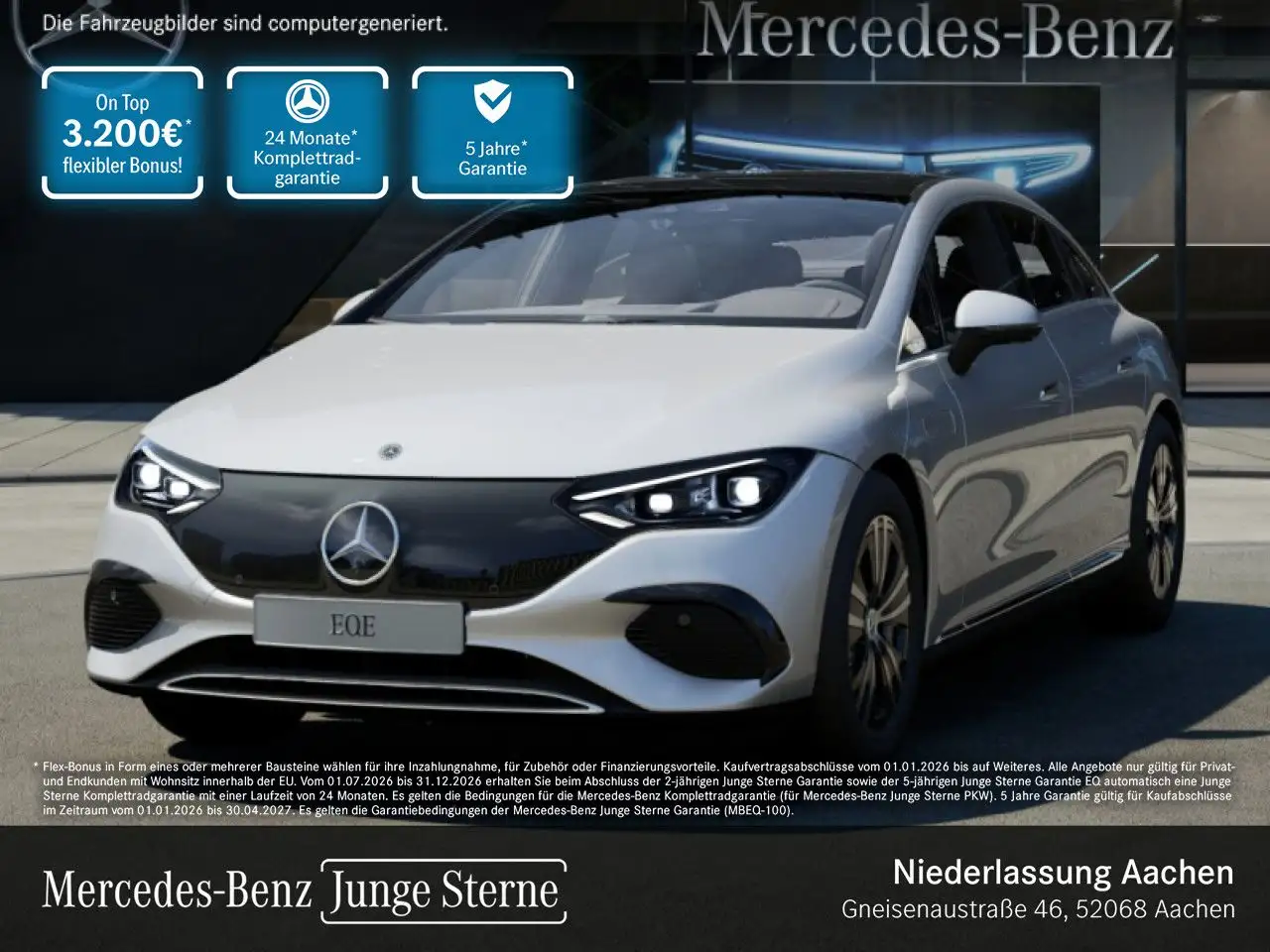 Mercedes-Benz EQE 300 Avantgarde Fahrass 360° Pano Burmester HUD — photo 1 of 23