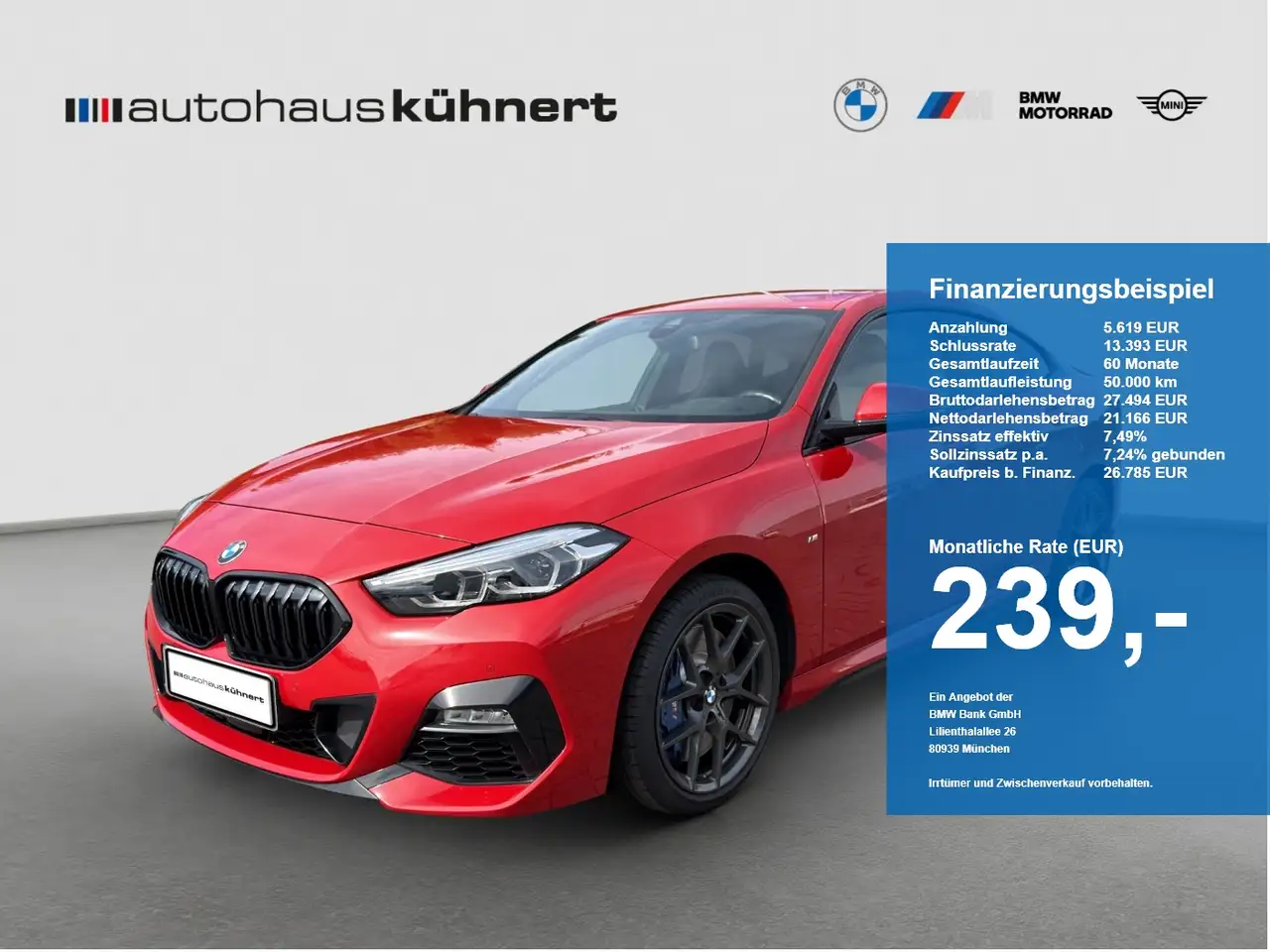 BMW Andra 220i xDrive Gran Coupé M-Sport ACC HUD RFK H&K — photo 1 of 15