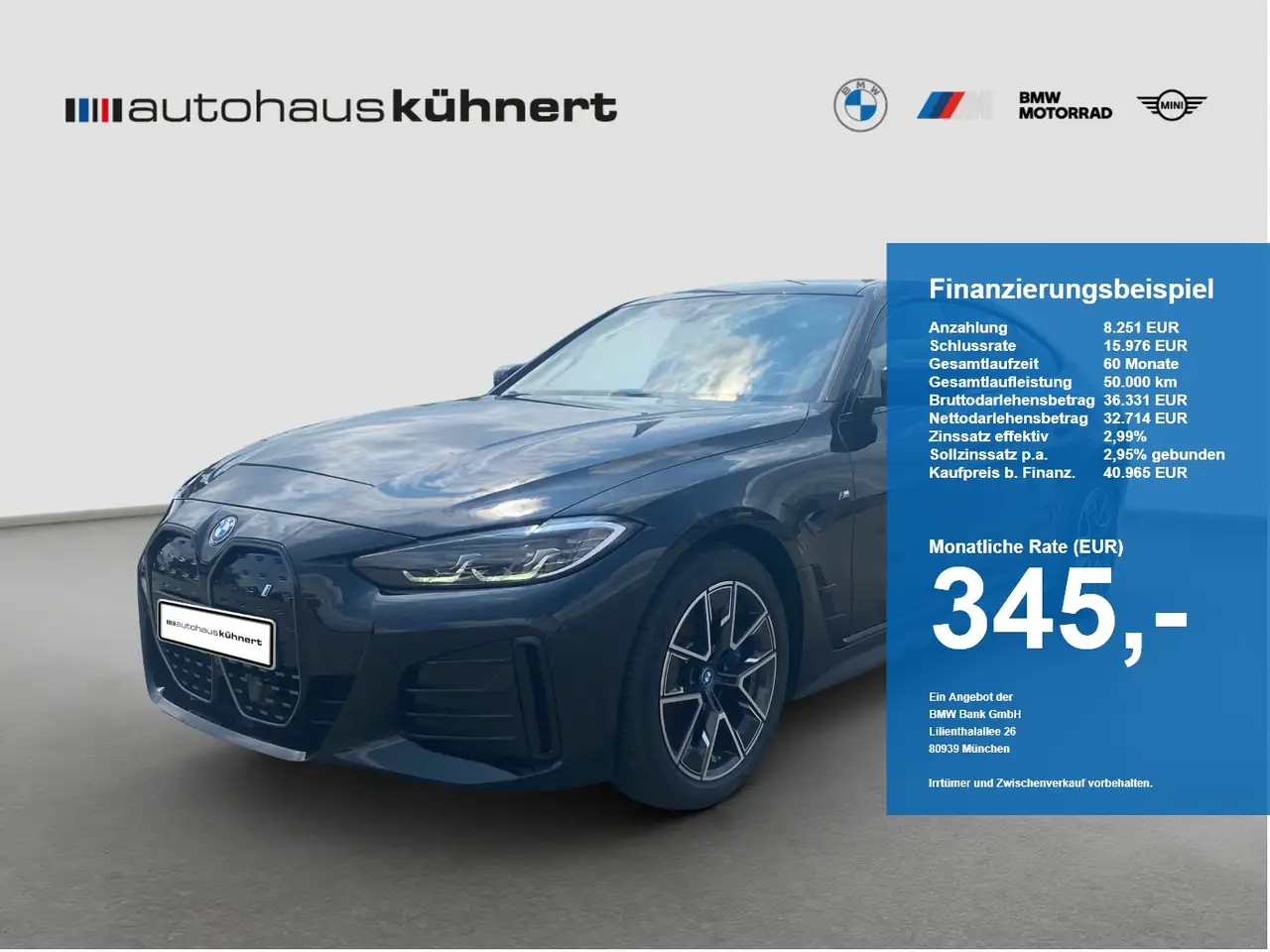 BMW i4 eDrive35 ///M-Sport/ACC/SpurAss/HiFi/Navi — photo 1 of 15