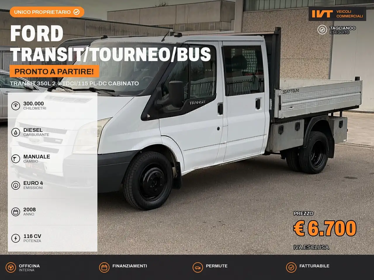 Ford Transit 350L 2.4 TDCi/115 PL-DC Cabinato — photo 1 of 9