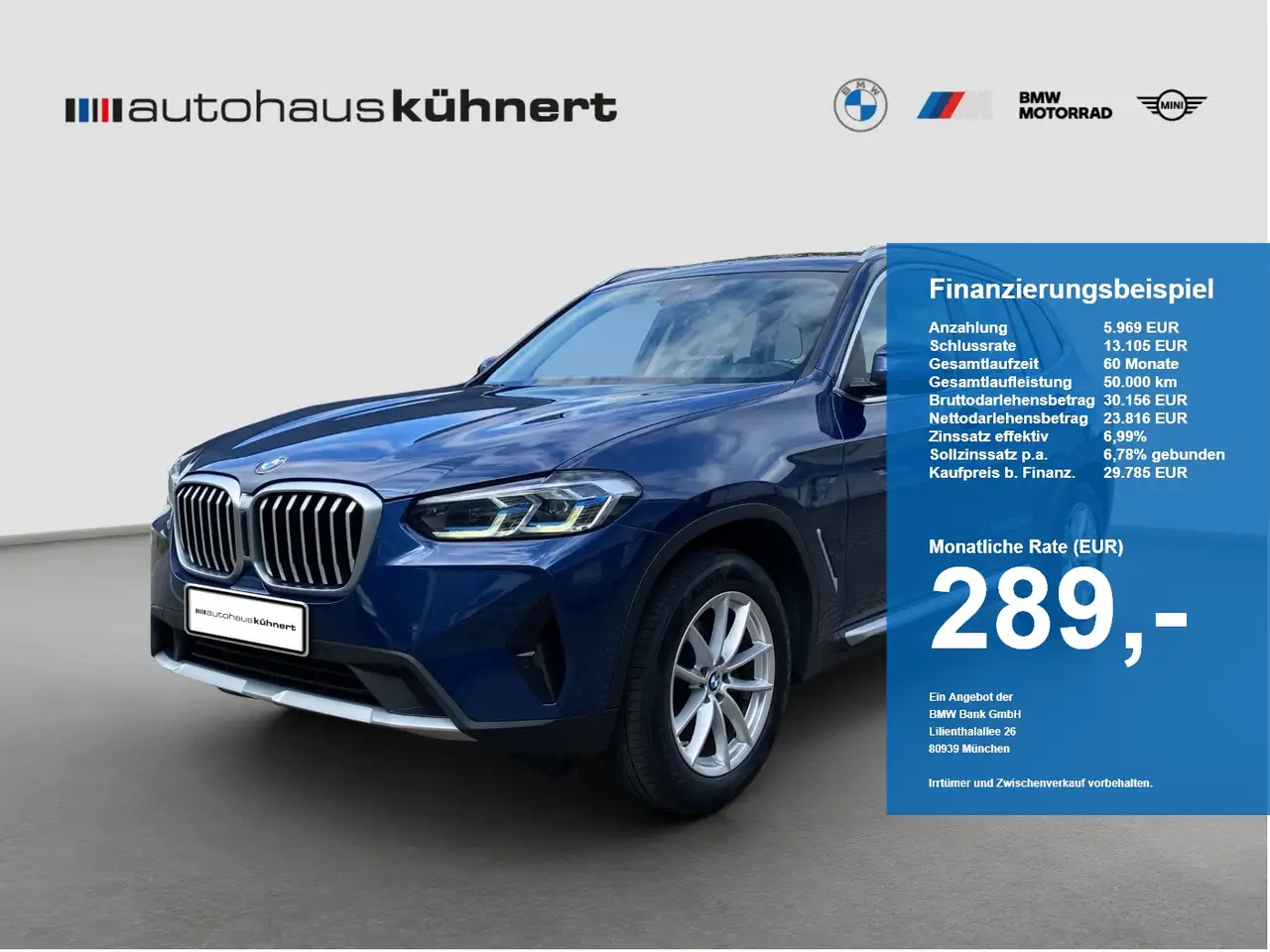 BMW X3 xDrive 20d Laser SpurAss Navi ParkAss RFK AUT — photo 1 of 15
