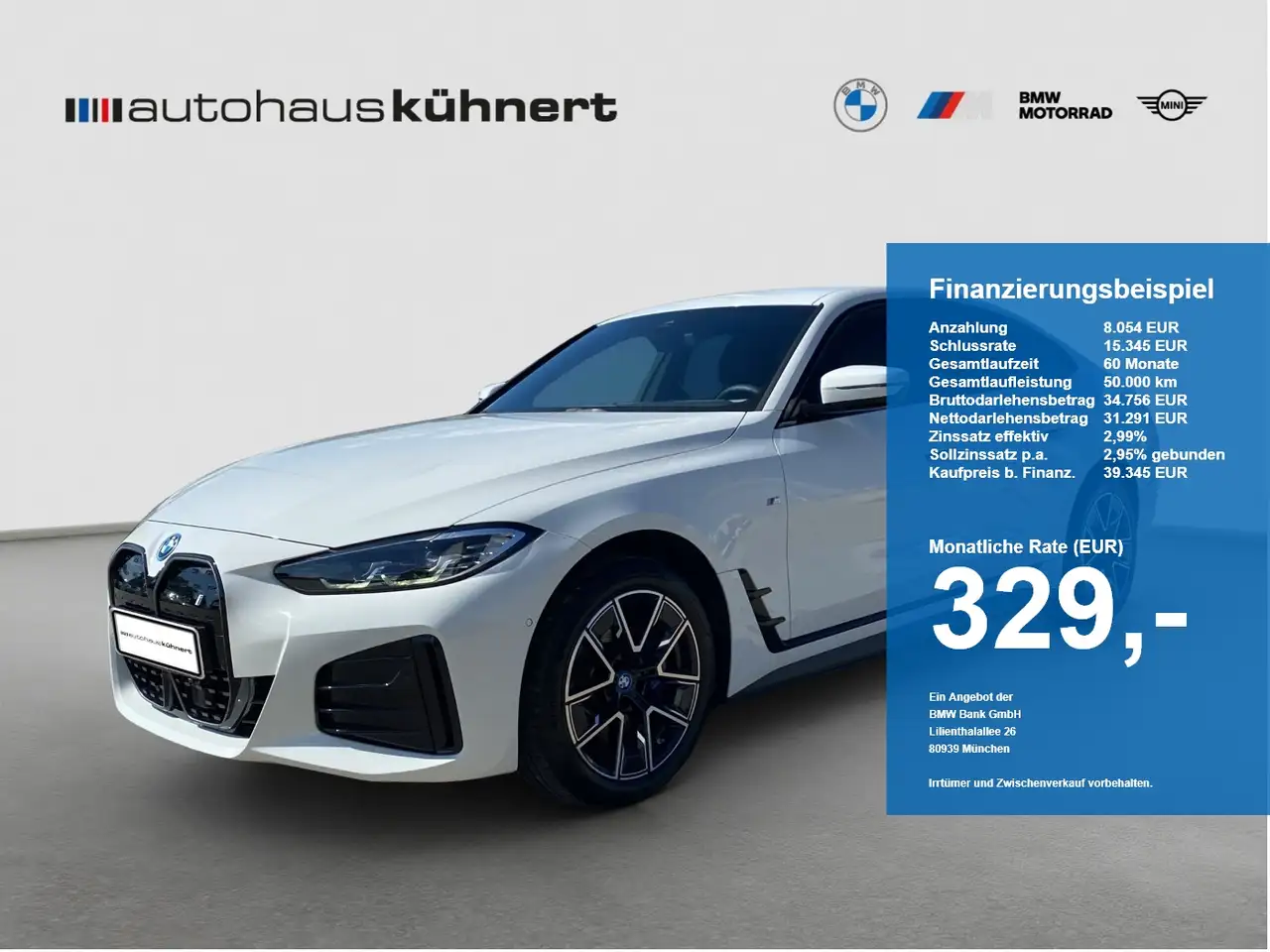 BMW i4 eDrive 35 Gran Coupé ///M-Sport/ACC/RFK/Hifi — photo 1 of 15