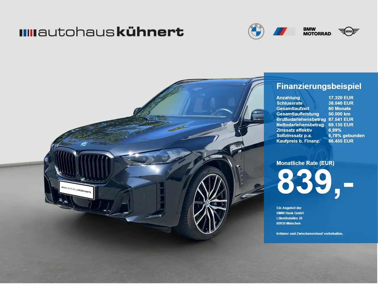 BMW X5 xDrive50e ///M-Sport PRO ACC AHK Luft Pano H&K — photo 1 of 20