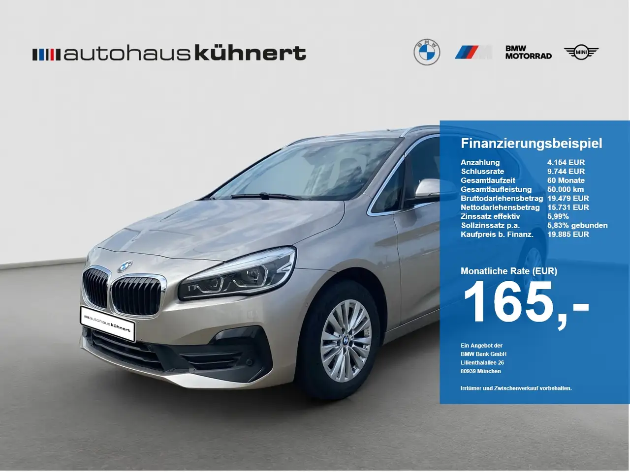 BMW 218 218i Active Tourer ACC LED PanoSD SpurAss Navi — photo 1 of 15