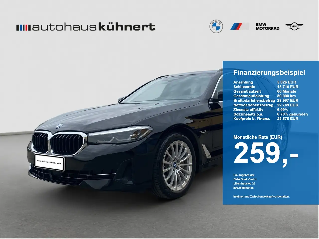 BMW 530 e Touring LED Luft ACC SpurAss StHzg Navi HUD — photo 1 of 19