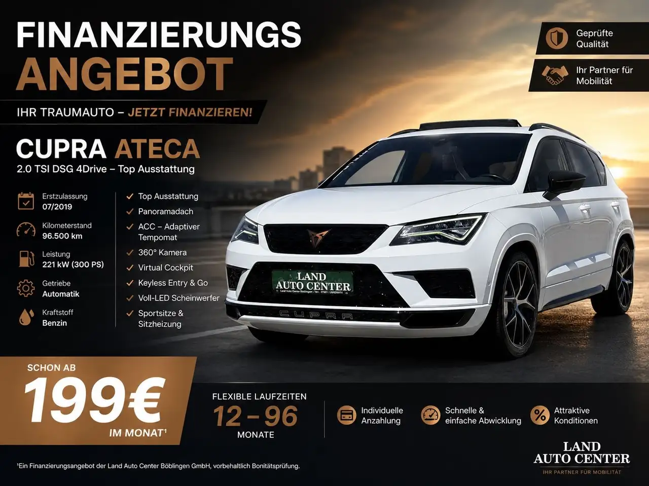 CUPRA Ateca 2.0 TSI DSG 4x4*PANO*ACC*LED*VIRTUEL*360 C — photo 1 of 33