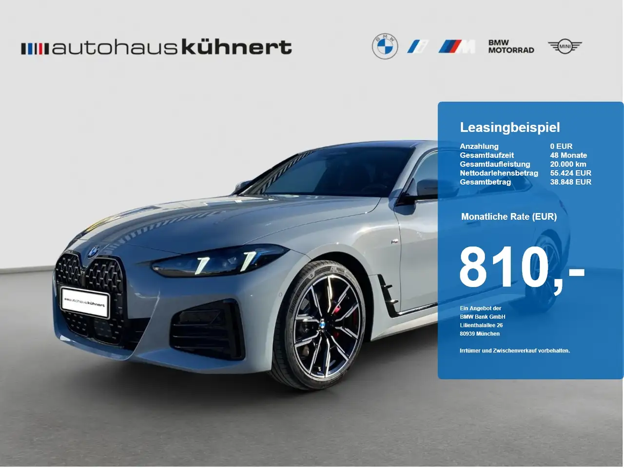 BMW 430 430i xDrive Gran Coupé UPE 82.400 EUR ///M-Sport P — photo 1 of 20