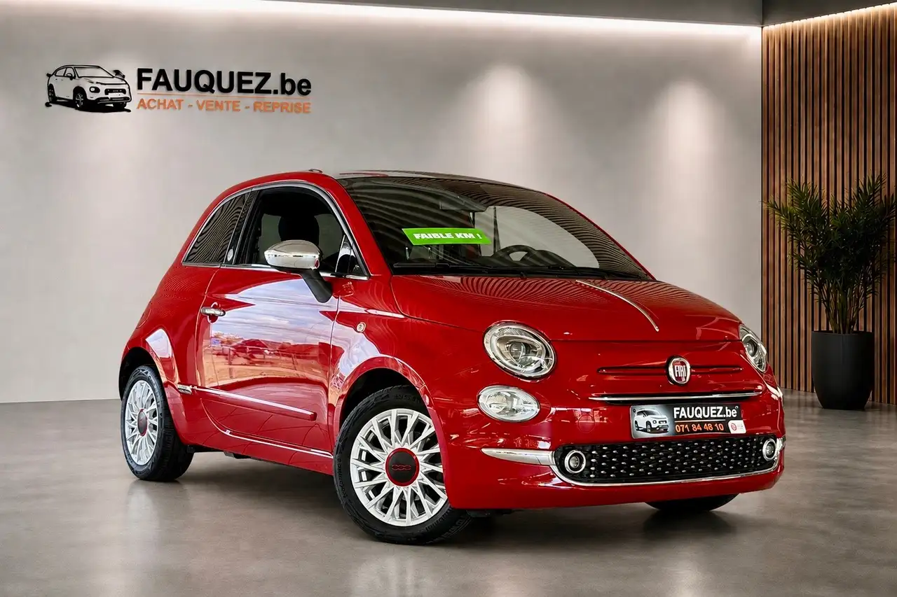 Fiat 500 1.0i MHEV Red / Hybride / 47.000 kms / Toit pano • clim • gps / Garantie 12 mois — photo 1 of 15