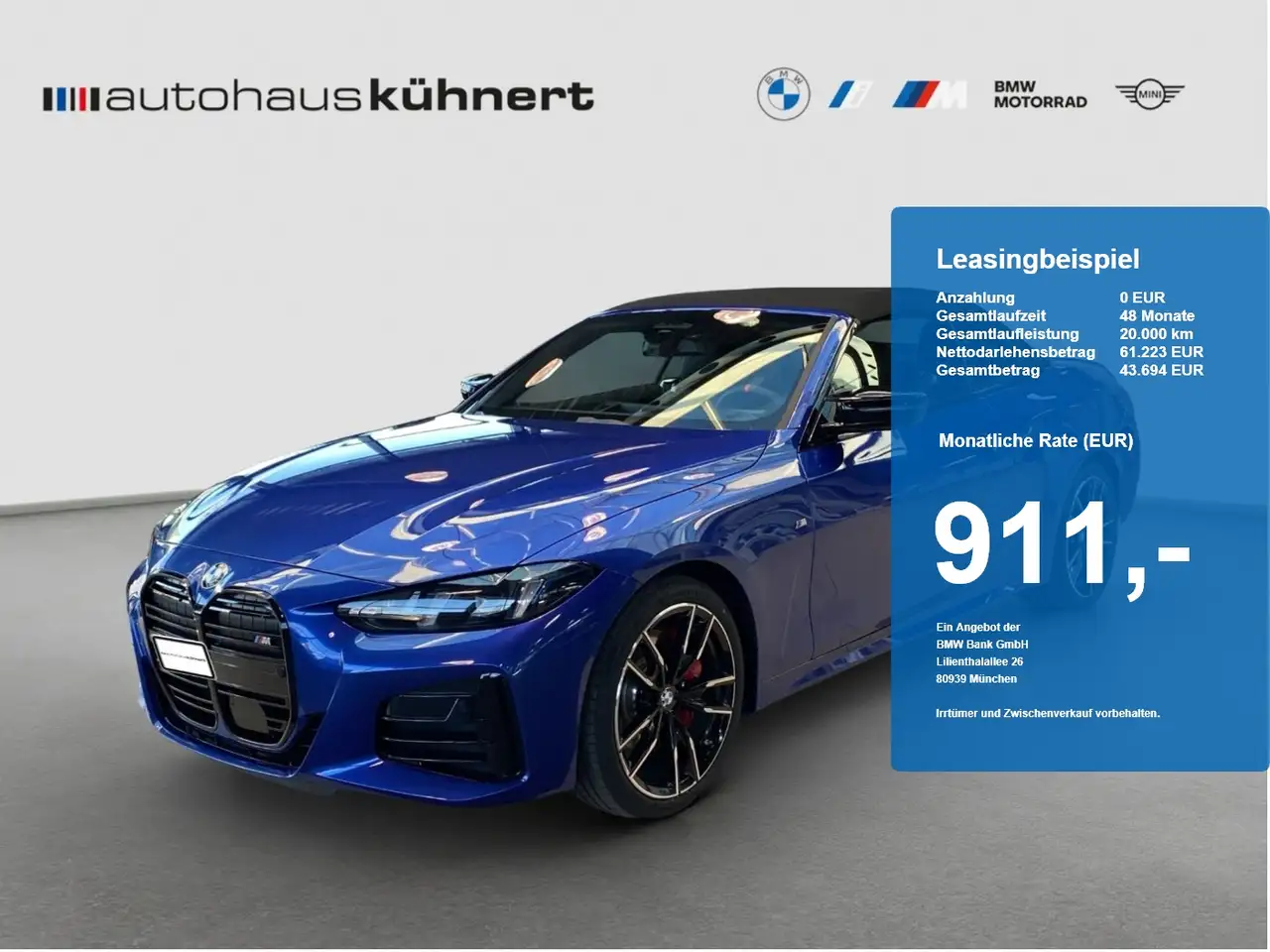 BMW M4 i xDrive Cabrio M-Sport PRO UPE: 99.180 EUR — photo 1 of 19