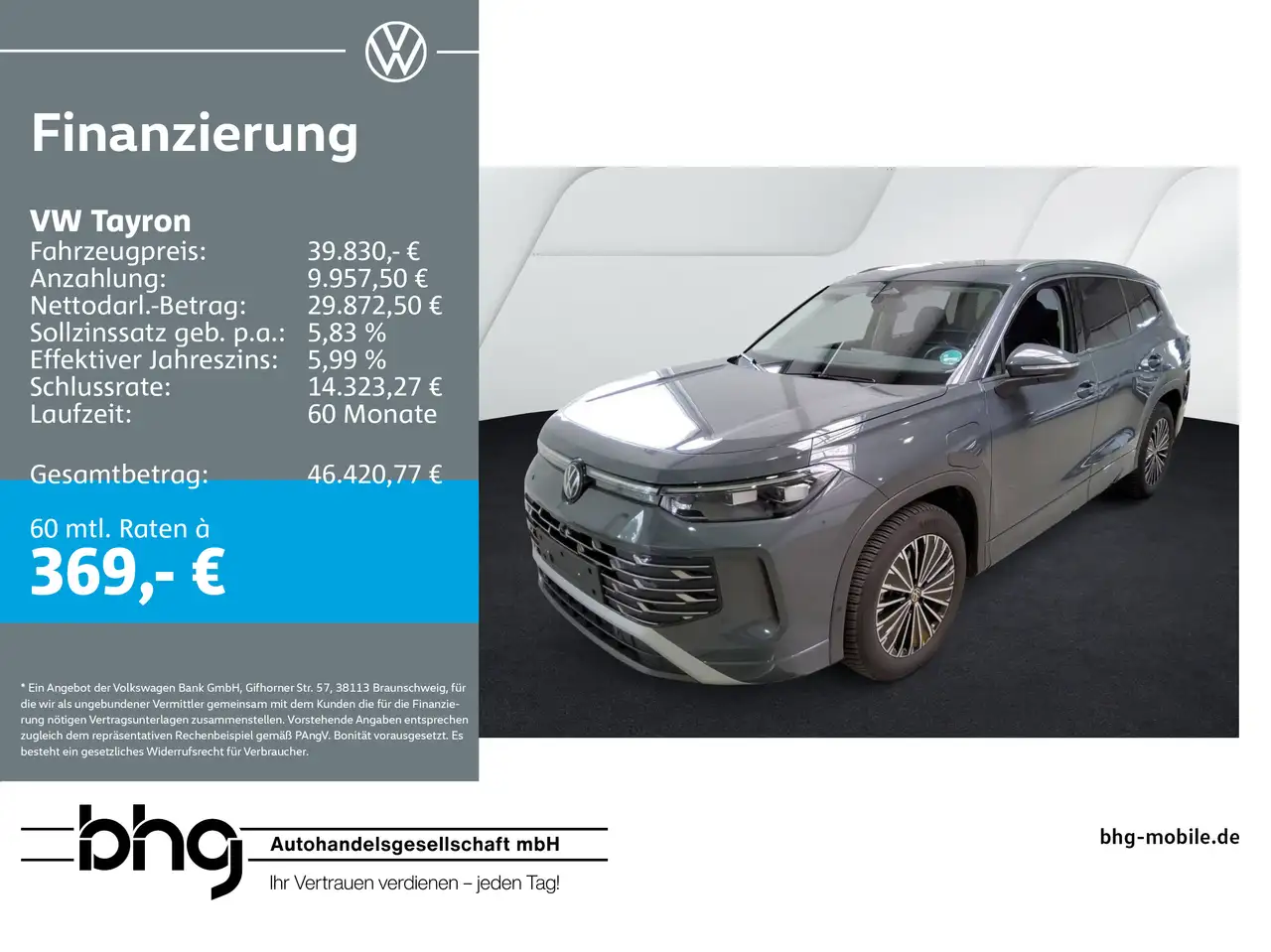 Volkswagen Tayron 1.5 eHybrid DSG ELEGANCE #AHK #AREA-VIEW — photo 1 of 7