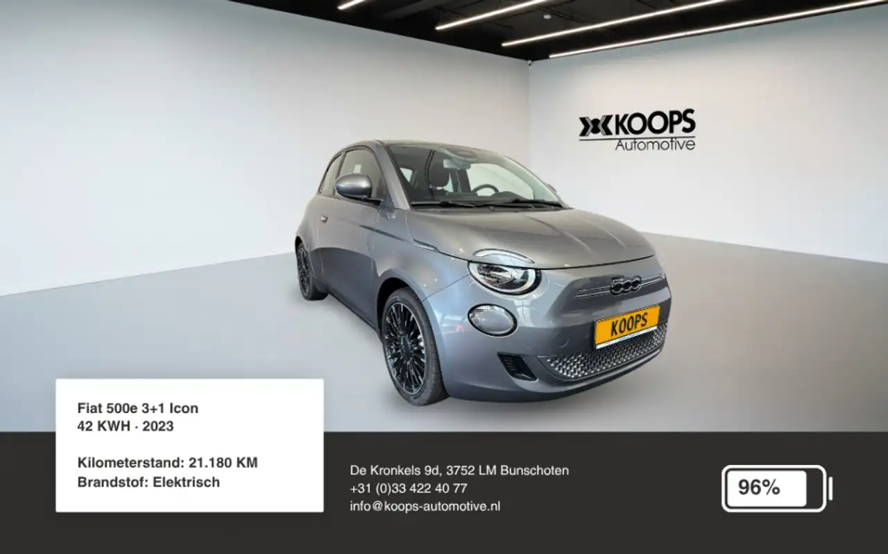 Fiat 500e 3+1 Icon 42KWH SOH 96% | Camera | Stoelverwarming — photo 1 of 22