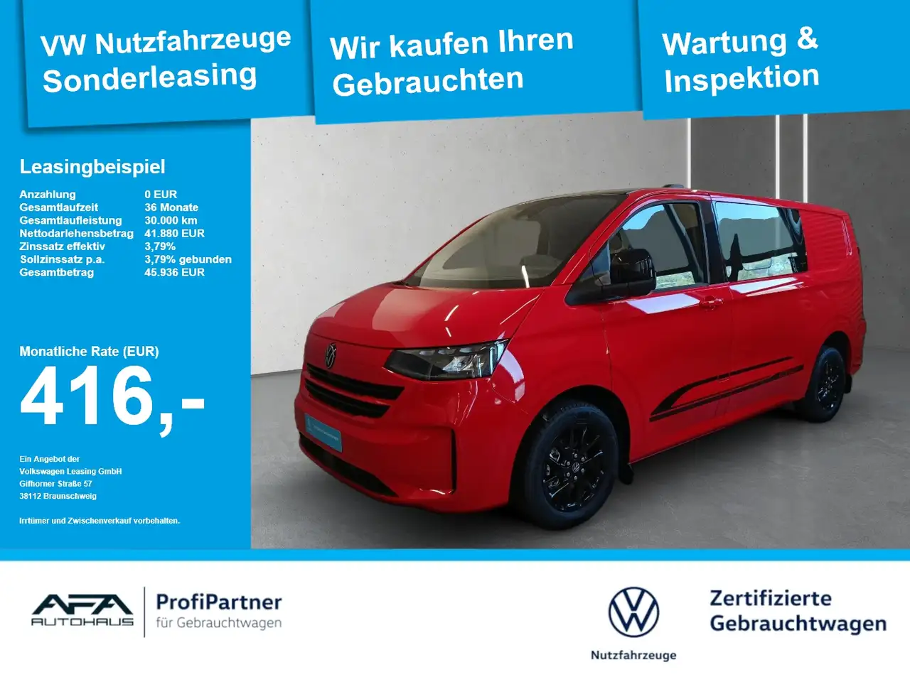 Volkswagen T7 Transporter e Kasten Plus Edition 6Sitze*Navi — photo 1 of 15