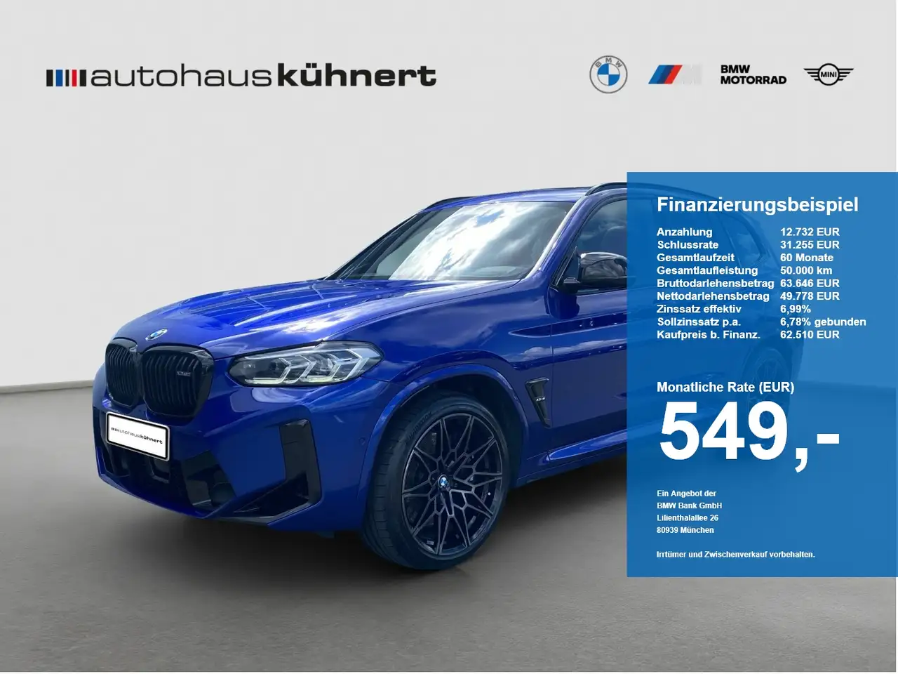 BMW X3 M Competition ACC AHK Pano H&K HUD RFK DAB — photo 1 of 15