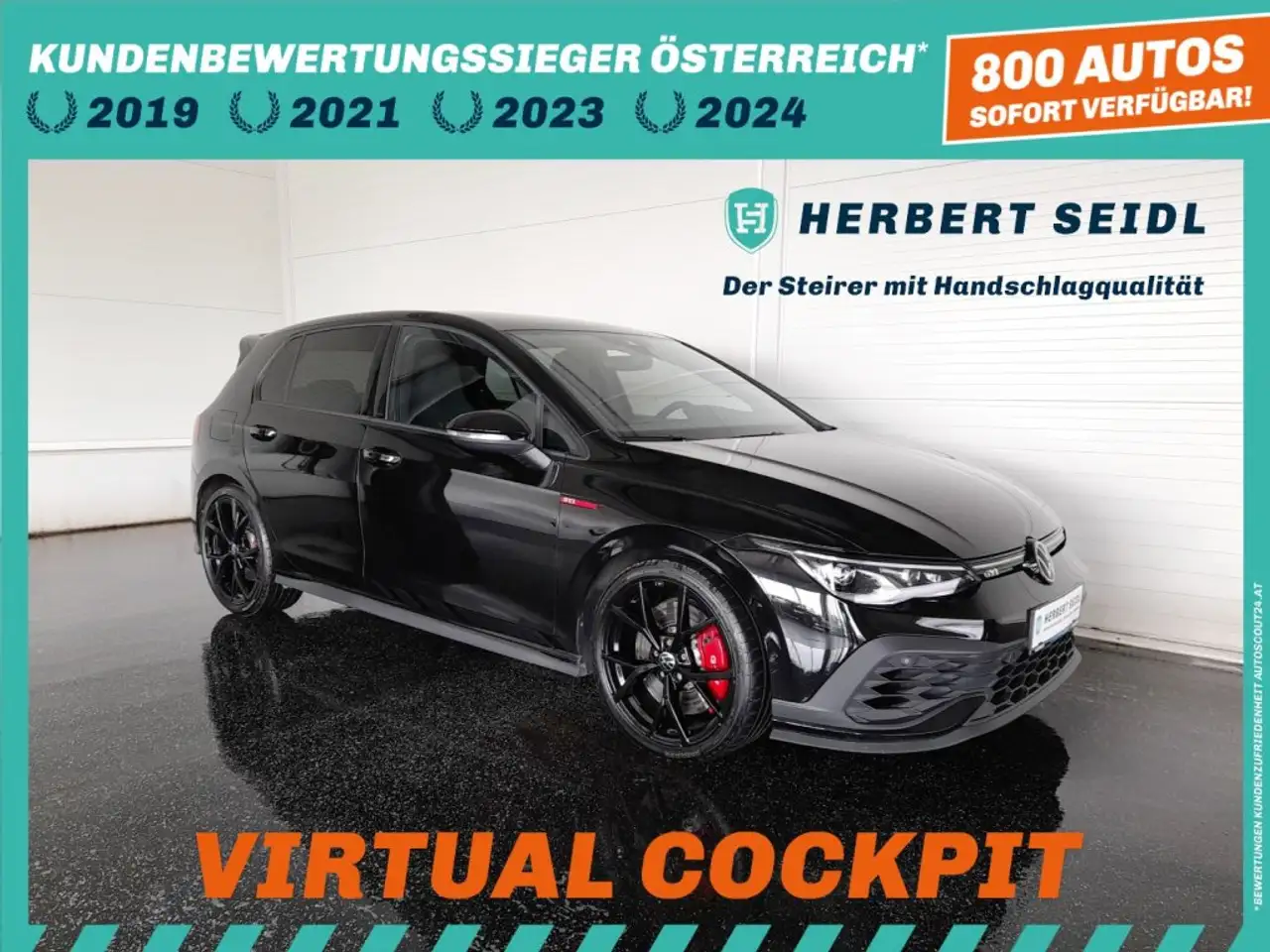Volkswagen Golf VIII GTI CLUBSPORT "BLACK STYLE" DSG *19 ZOLL / MATRIX-LED / HARMAN KARDON SOUND / VIRTUELL / NAVI / ACC / KAMERA* — photo 1 of 16