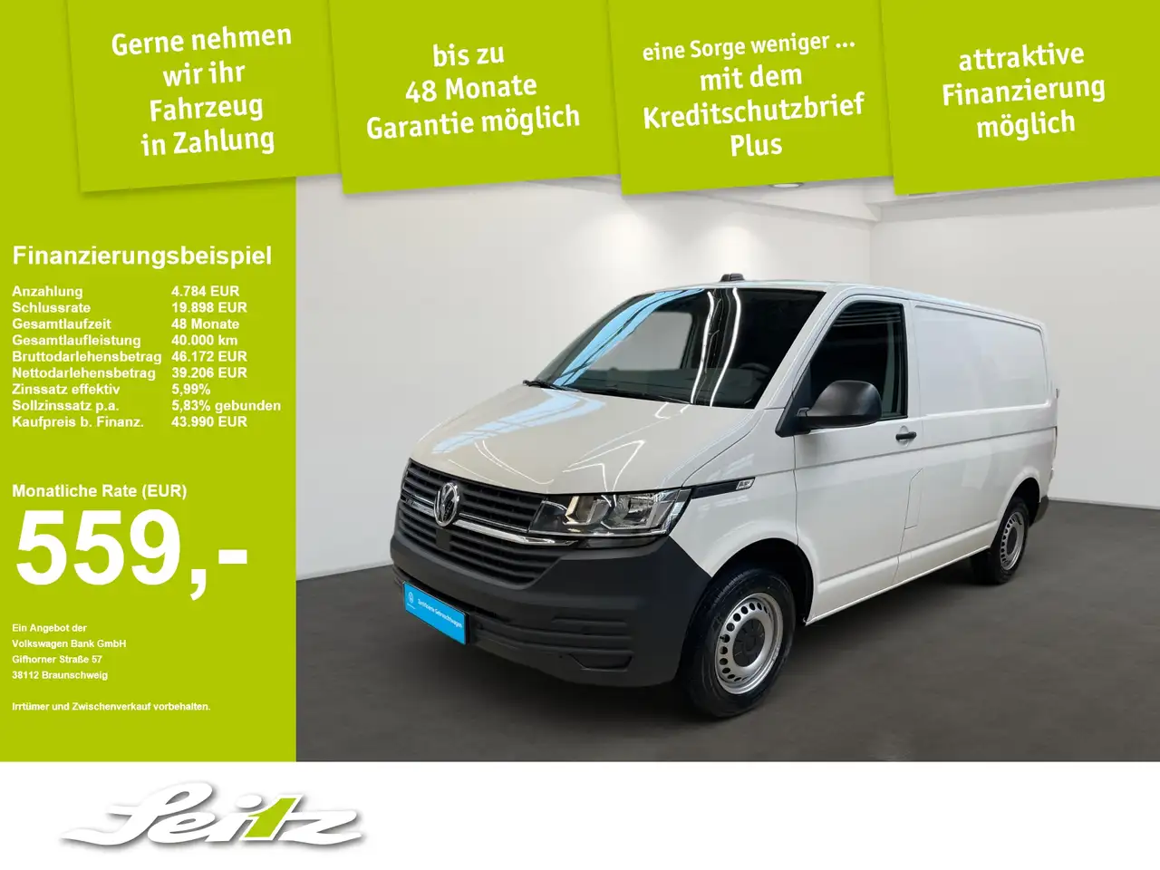 Volkswagen T6 Transporter Kasten 2.0 TDI KR *TEMPOMAT*KAMERA* — photo 1 of 17