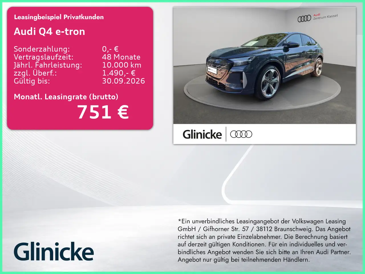 Audi Q4 e-tron Q4 SB e-tron perform. S line Matrix AHK 360° — photo 1 of 20